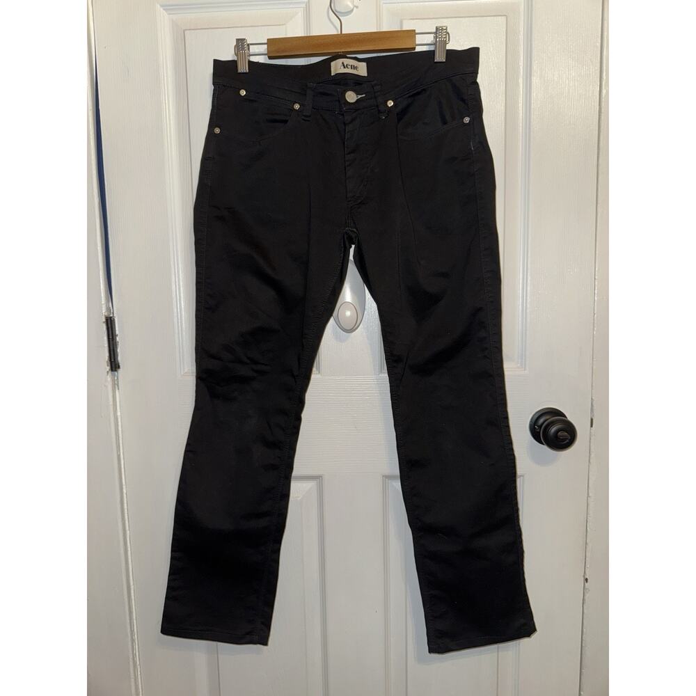 Acne Studios Max Satin Men’s Black‎ Twill Pants Size 32 Straight Leg